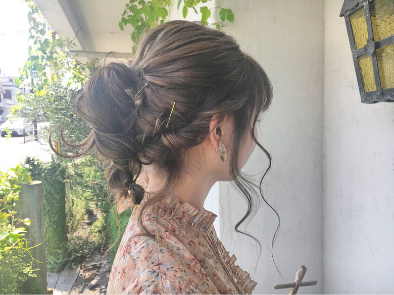 ヘアアレンジ セミロング 簡単ヘアアレンジ デート Bado 藤田成美 Hair