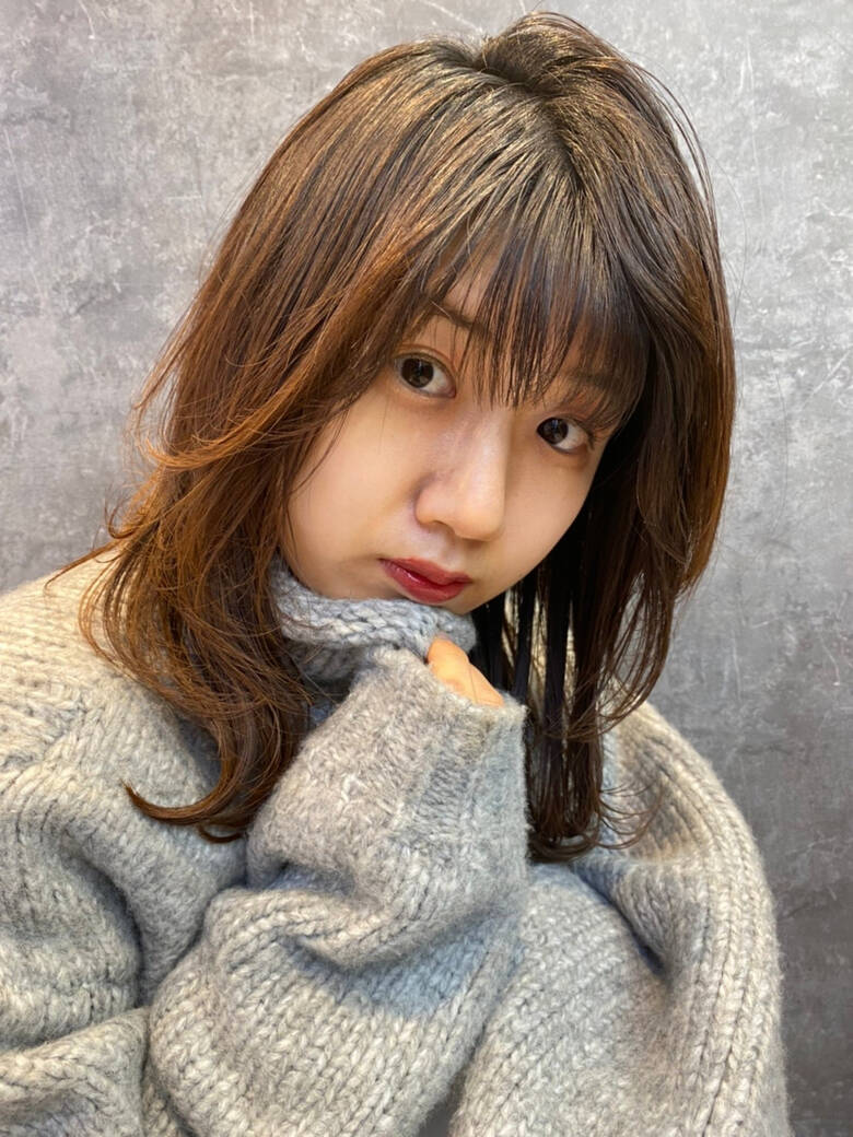 ナチュラル ミディアム 丸顔 代 心愛 Hair