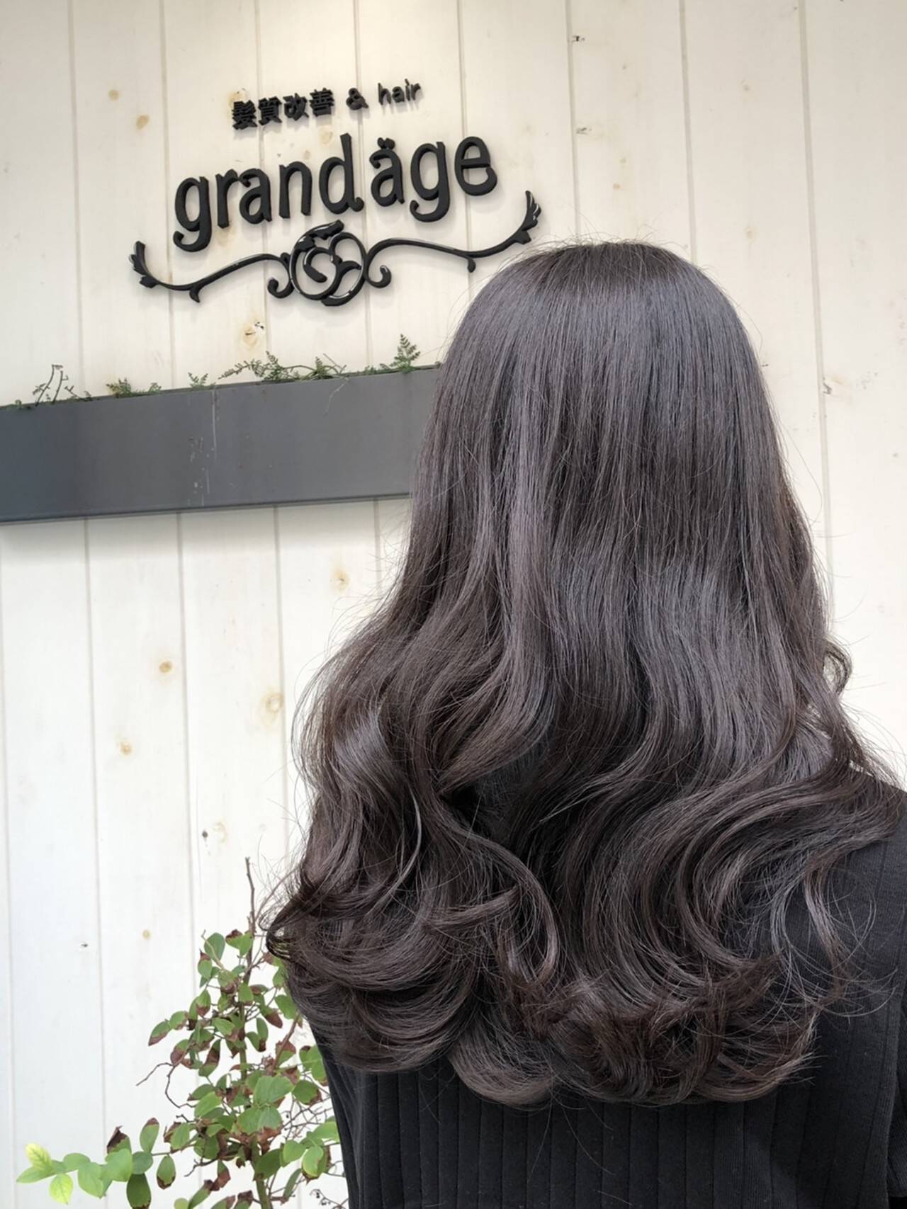 透明感カラー 大人可愛い 髪質改善トリートメント グレージュヘアスタイルや髪型の写真・画像