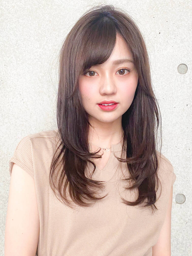 デジタルパーマ ロング レイヤー レイヤーロングヘア Agnos 青山 石川 卓弥 Agnos青山 小顔レイヤー 5492 Hair