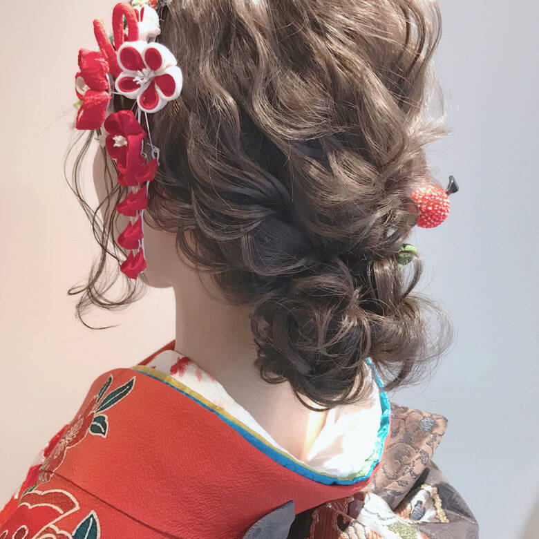 アップスタイル ロング アッシュ ヘアアレンジ Mink Hair Relax 堀川 千枝 Hair