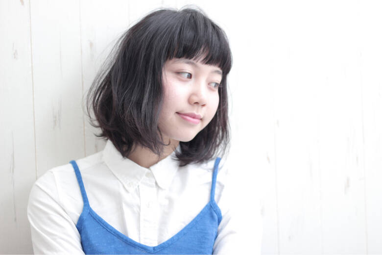 ゆるふわ 黒髪 パーマ 前髪あり Hale 我妻智紀 Hair