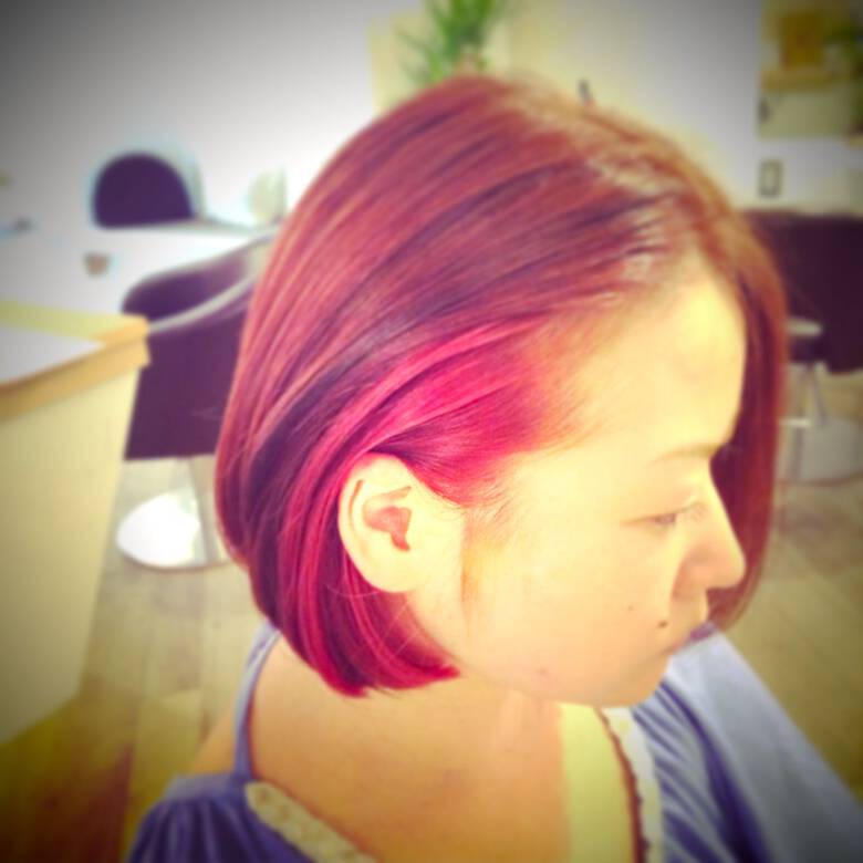 グラデーションカラー ピンク レッド Likklemore リコモ 中嶋 大輔 Hair