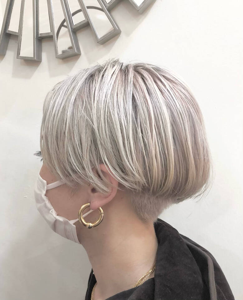 ショートボブ グラデーションカラー ナチュラル ハイトーンカラー Rumina Rumina 高田ゆみこ Hair