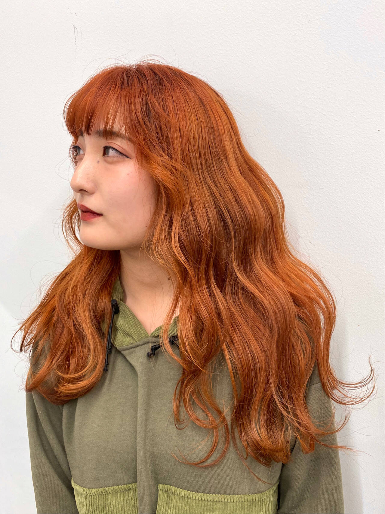 アプリコットオレンジ ロング オレンジカラー モテ髪×ALIVE kichijoji ×【 ALIVE 】MAYUKI×534784【HAIR】