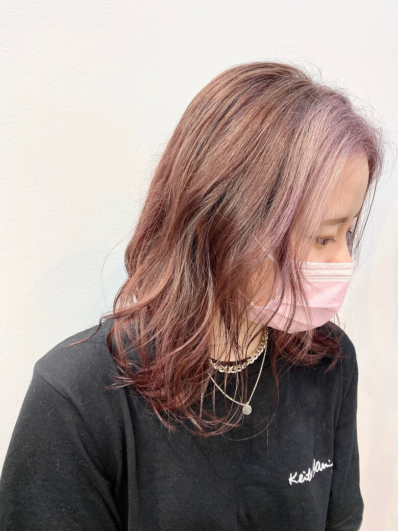 ストリート ハイトーンカラー ピンクブラウン ハイトーン Noci 西角 幸佳 Hair