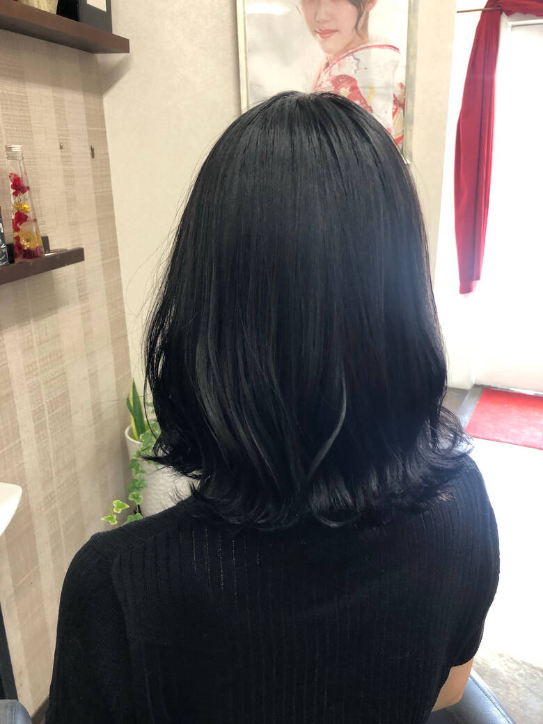 外はねロブ 10代 面長 ミディアム リンクス美容室 リンクス美容室 62 Hair