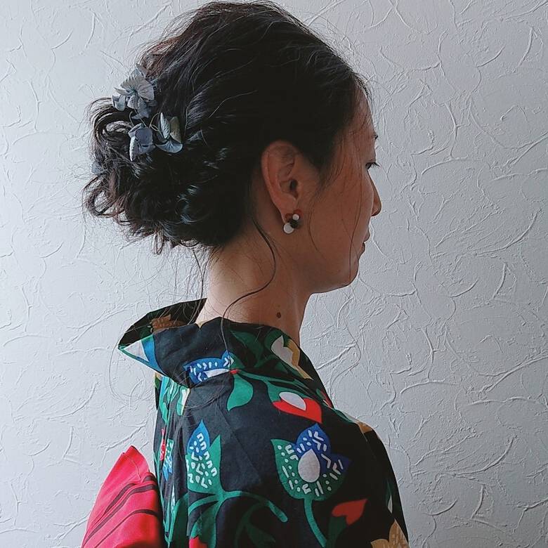 セミロング お祭り ヘアアレンジ 花火大会 Aria Aria Aya Hair