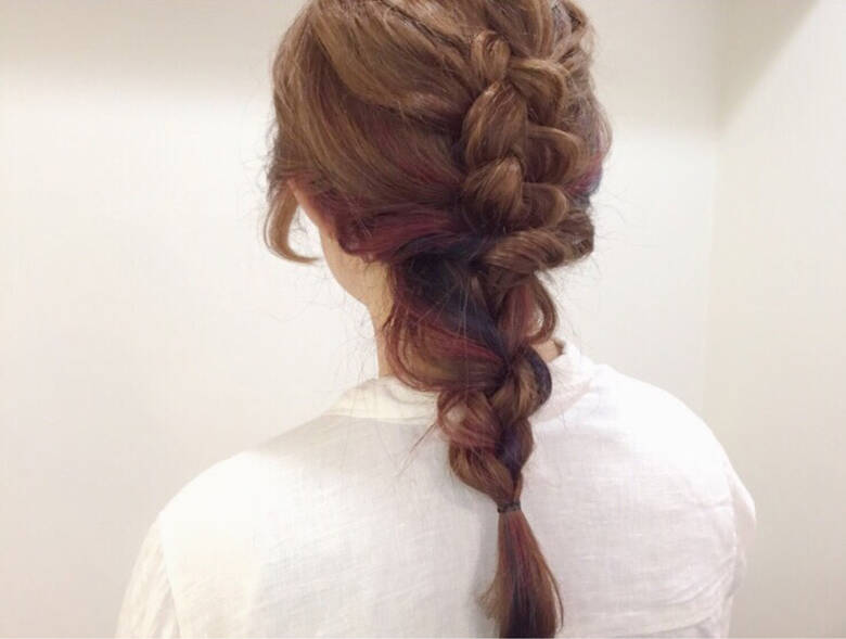 簡単ヘアアレンジ インナーカラー ストリート 編み込み Dada Kirico Dada Hair