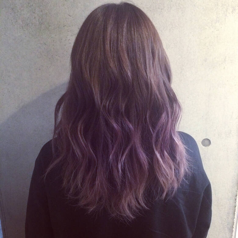 グラデーションカラー 外国人風 セミロング ラベンダーアッシュ La Familia イッシキ ケンタ 1372 Hair