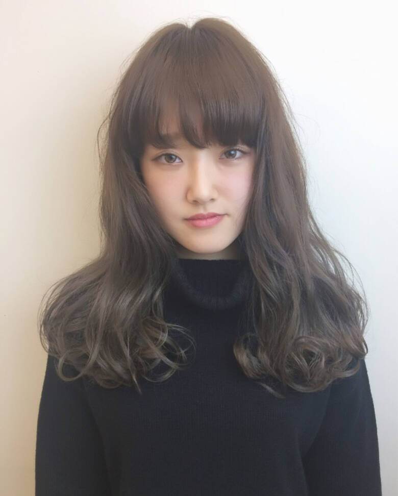 ストリート 冬 グレージュ セミロング Les Garcons 藤野美咲 2486 Hair