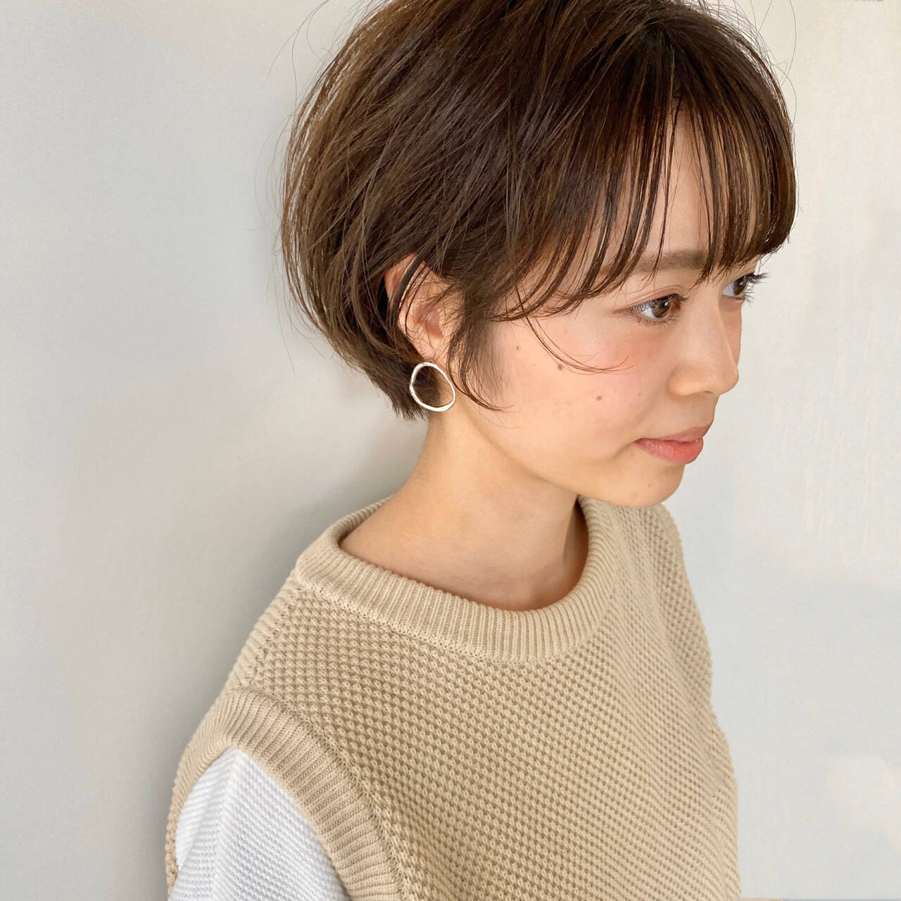 丸みショート 大人ショート ナチュラル ショートヘア×か×【ショート&ショートボブはお任せください】淺川聖×549129【HAIR】