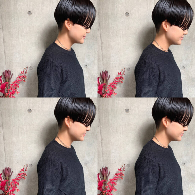 切りっぱなしボブ ミニボブ モード ベリーショート Bibito Bibito Crew Hair