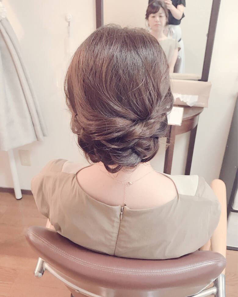 デート ミディアム 上品 ヘアアレンジ 福岡天神ヘアセット 着付け専門店 Three Keys Moriyama Mami Hair
