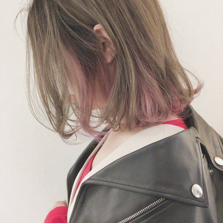 ピンク インナーカラー グレージュ ナチュラル Freelance 津村正和 大阪心斎橋 2693 Hair