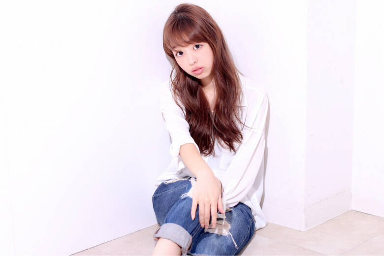 抜け感 かわいい ロング 丸顔 師岡夢 Hair
