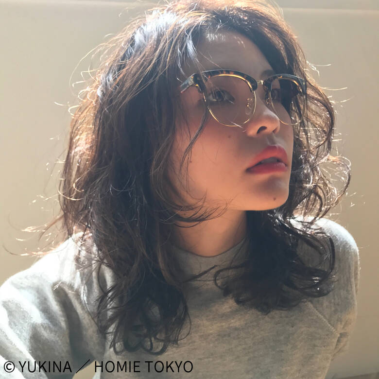 外国人風 ヘアアレンジ 暗髪 ミディアム Lit Yukina Lit Hair