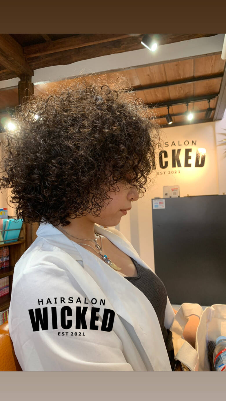 外国人風パーマ スパイラルパーマ ストリート ボブ Wicked 東風上 亮介 Hair