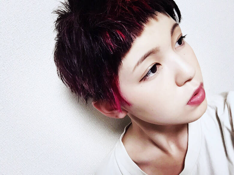 ショート 簡単ヘアアレンジ グラデーションカラー 暗髪 あくつ ゆり 1406 Hair