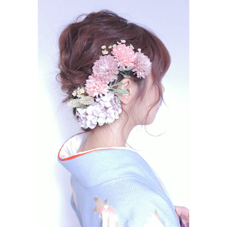 ヘアアレンジ ミディアム 袴 ガーリー Hair Mission 心斎橋 Rui Sasaki Hair