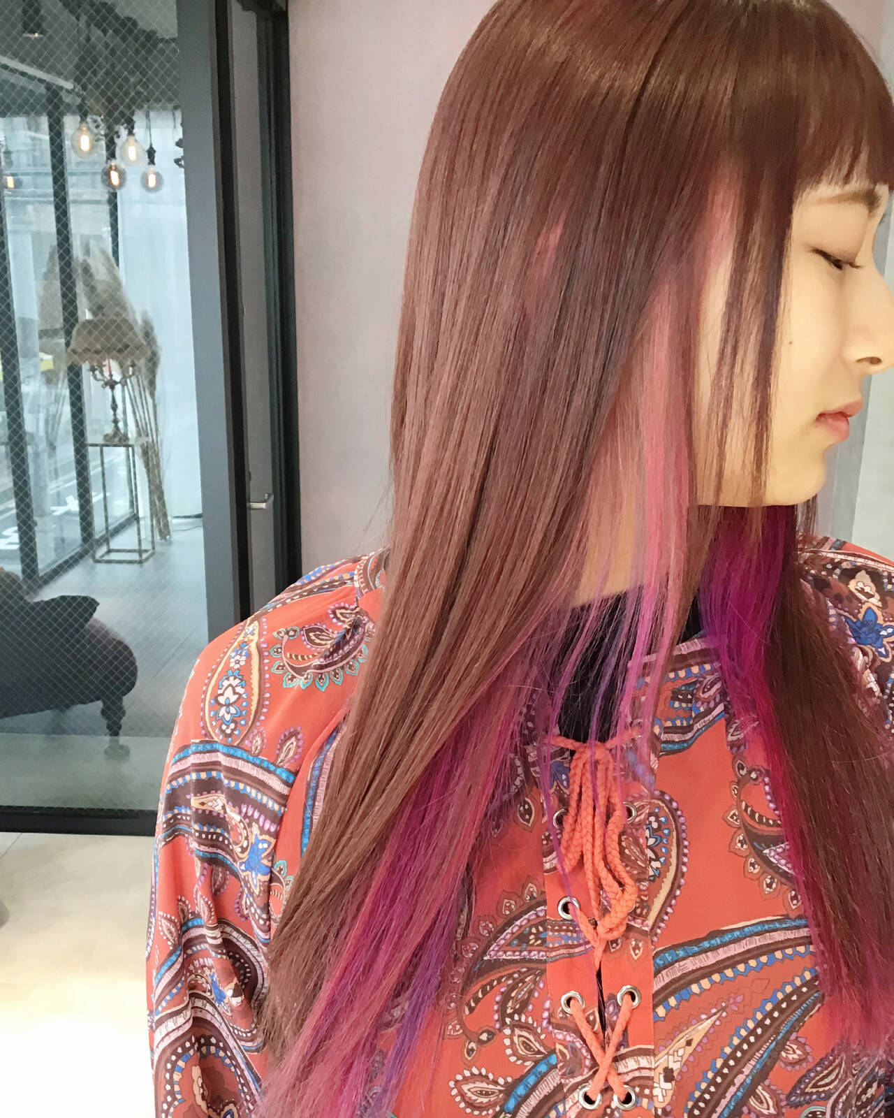 髪型 ロング インナーカラー