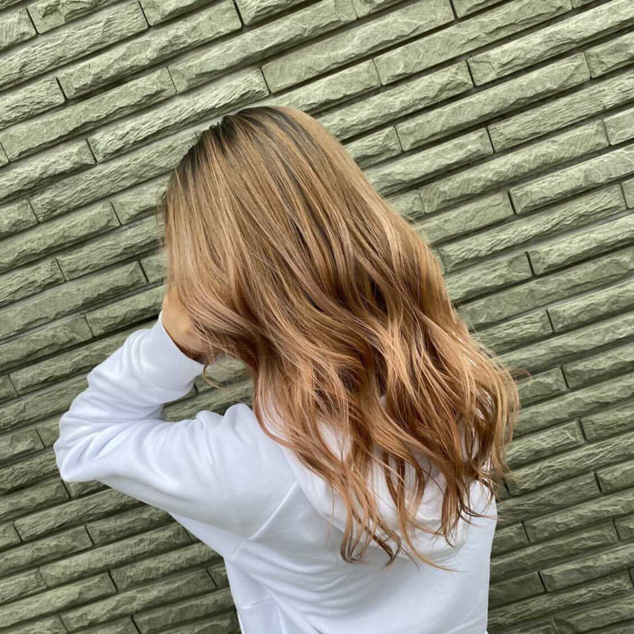 ストリート 外国人風カラー ミルクティーベージュ ロング×フリーランス 