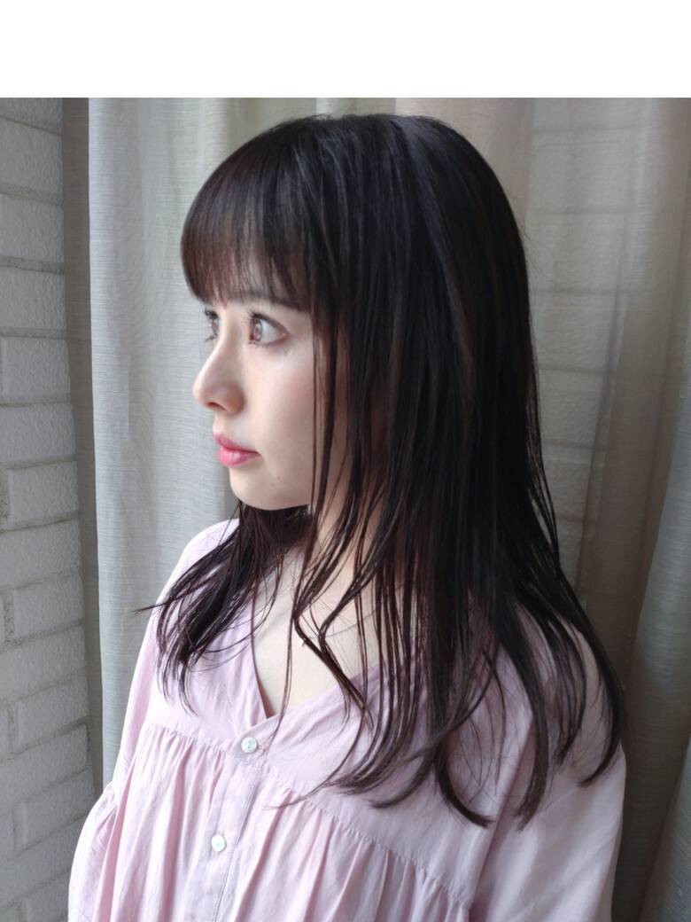 セミロング ナチュラル 30代 前髪あり Visage Genuine 横徳憲史 Hair