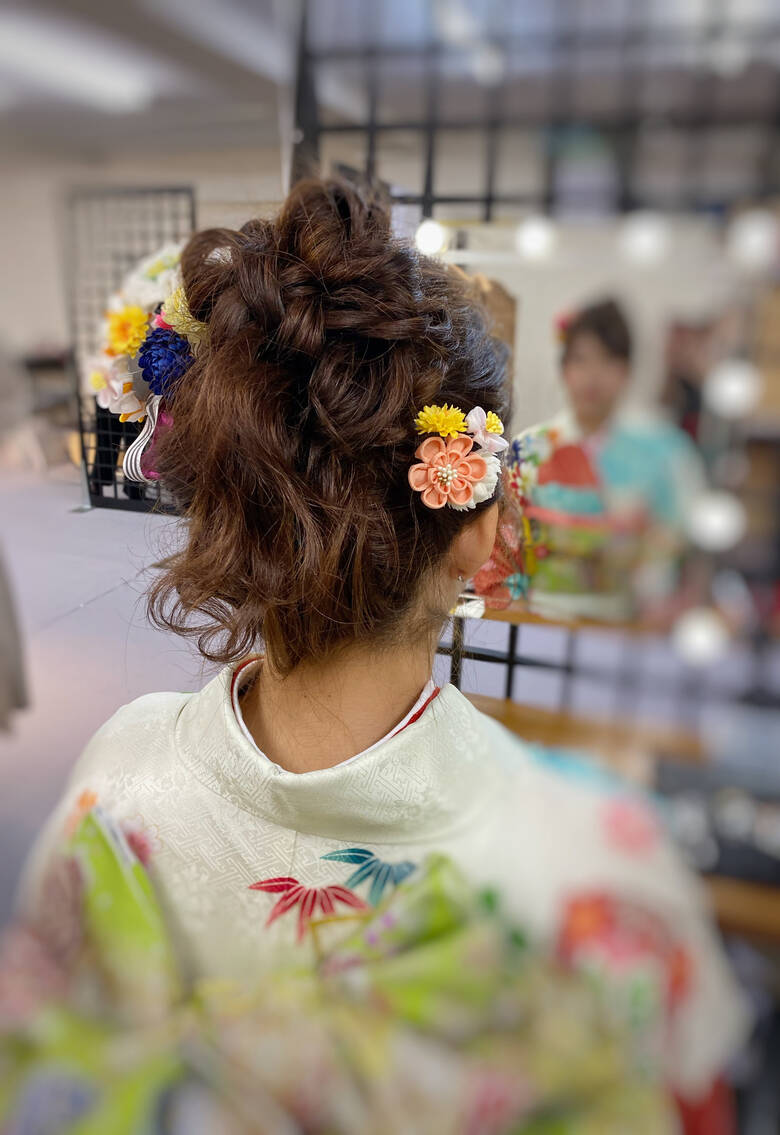 ヘアアレンジ 可愛い 成人式ヘア ふんわり Fots 南堀江 Fots 愛美 Hair