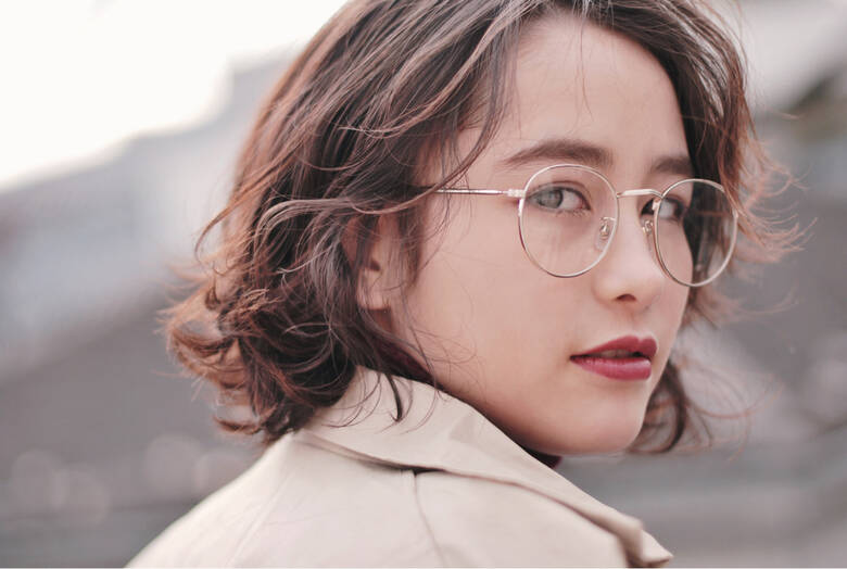 ブラウン デジタルパーマ ミディアム センターパート La Familia ニシムラ カナ Hair