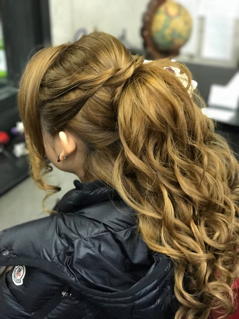 ハーフアップ ロング ヘアアレンジ ポニーテール Revier Hironobu Nakae Hair