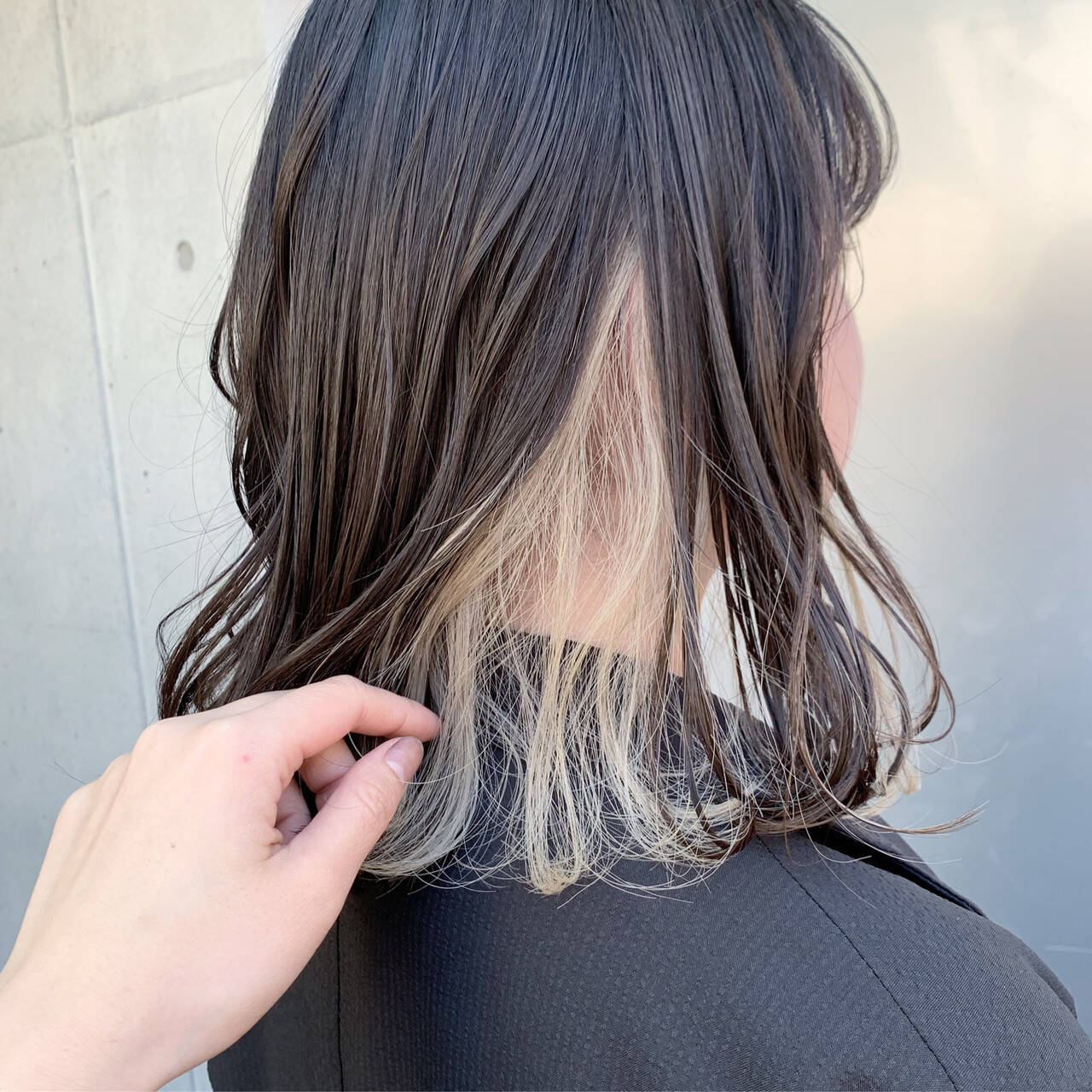 インナーカラーホワイト インナーカラー ミルクティー ミディアム×Lano by HAIR×アヤ×461294【HAIR】