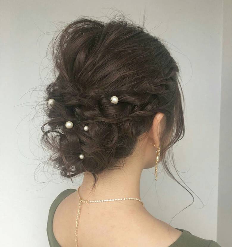 フェミニン ヘアアレンジ 結婚式 オフィス Ramie 新谷 千絢 Hair