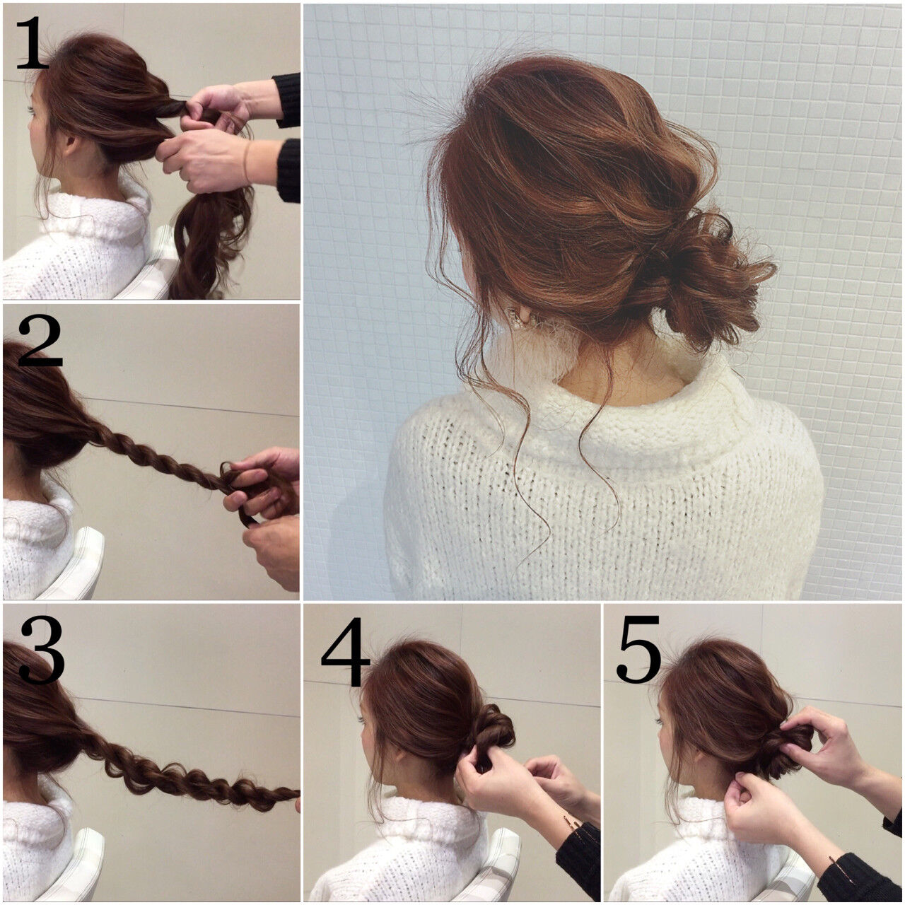 髪型 ロング お団子