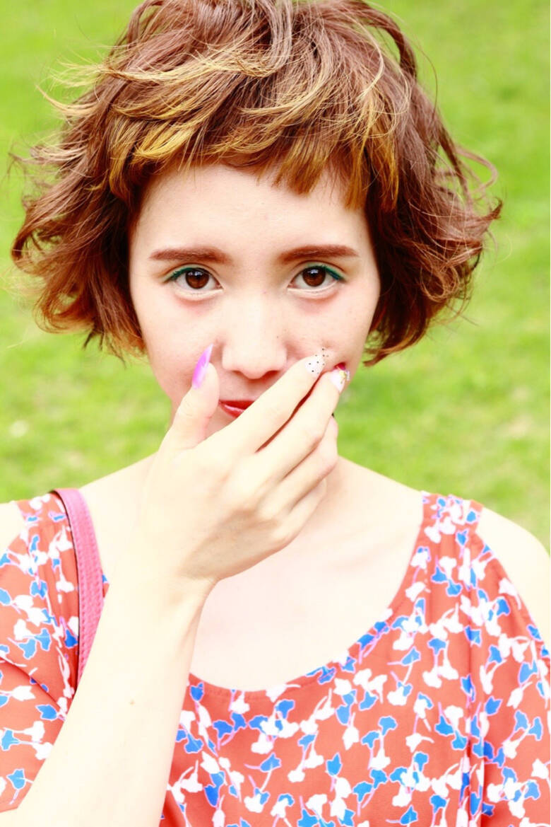 ストリート ショート ハイライト 外国人風カラー Aile Total Beauty Salon 富雄 エール トータルビューティサロン 福島 由貴 フクシマ ユウキ Hair