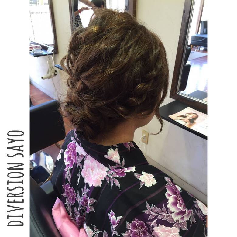 花火大会 まとめ髪 お祭り 編み込み Diversion 和田 早代 327 Hair