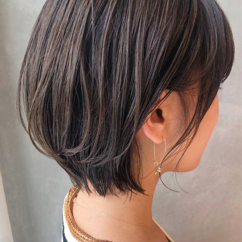 前下がりボブ ショート 秋ブラウン 秋冬スタイル Athreem Eri Hair