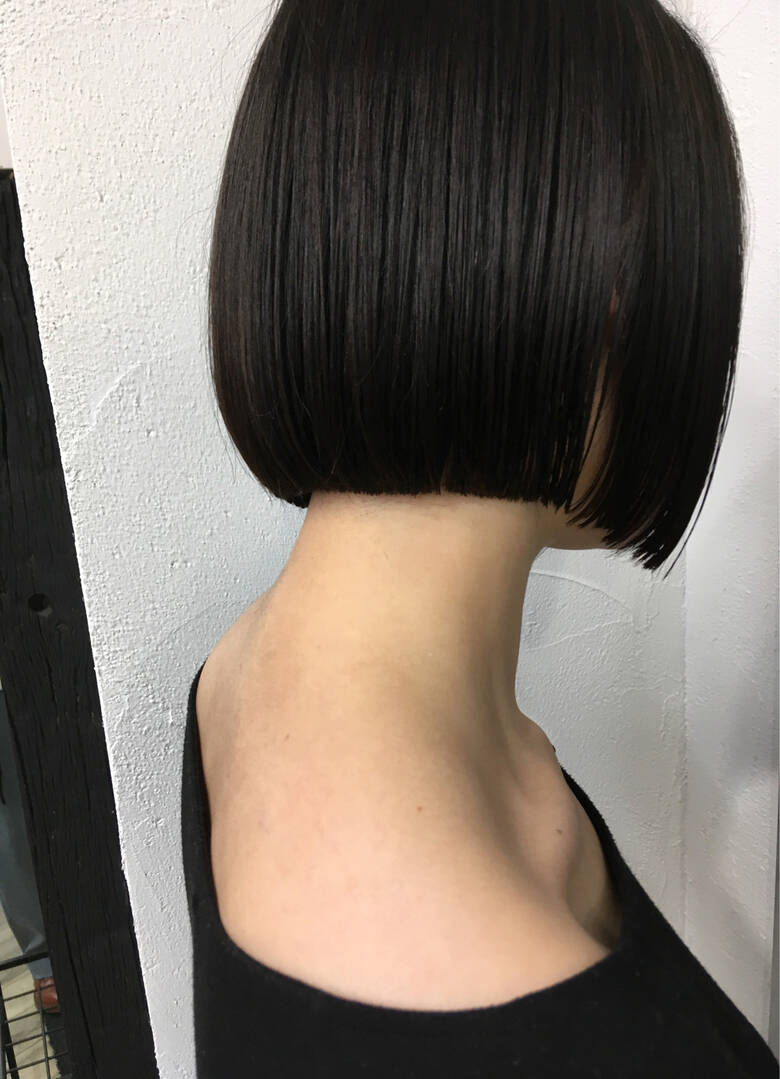 切りっぱなしボブ ボブ 黒髪ショート 黒髪 Rodge 加納竜也 4445 Hair