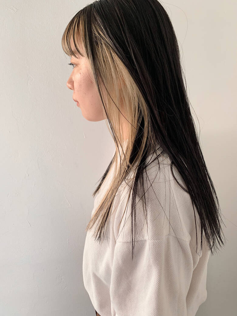 ロング デート ハイトーン インナーカラー Ao 鷲野 一行 ナチュラルヘア ハイトーン 4958 Hair