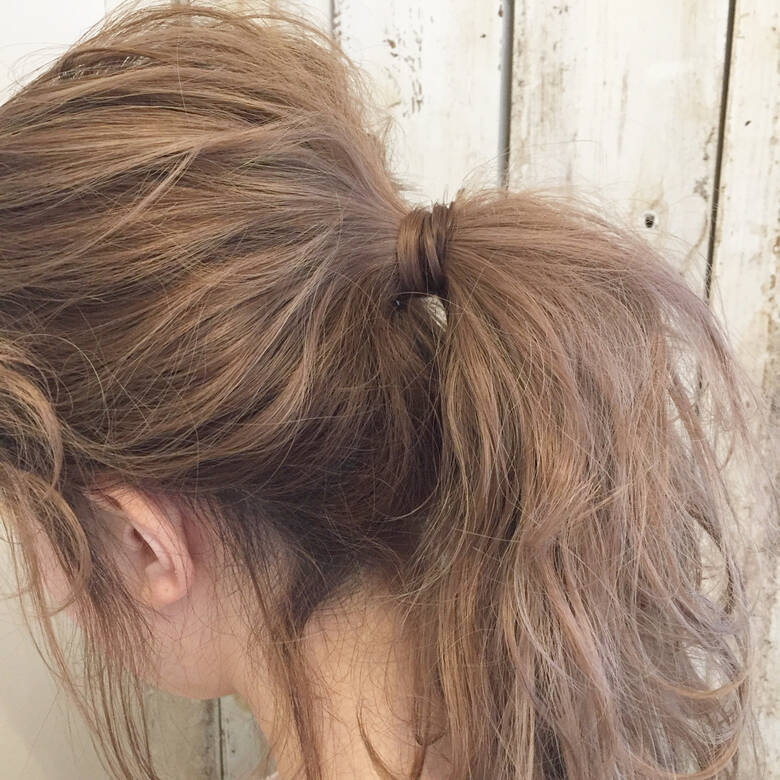 ヘアアレンジ セミロング アッシュ ミルクティー Lino 表参道 原宿 細田 直亨 Lino Hair