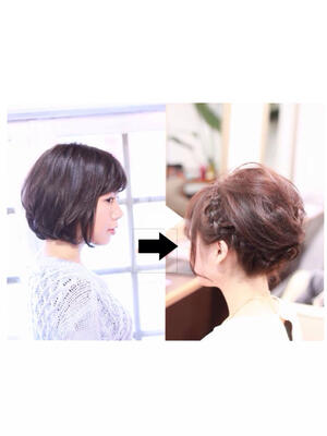 お呼ばれにしていきたい 華やかに見えるショートアレンジスタイル集