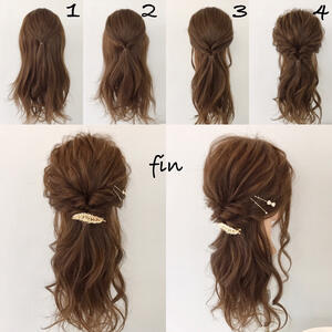 普段のハーフアップに ゆるふわ感 を して可愛さ増し増し Hair 普段のハーフアップに ゆるふわ感 を して可愛さ増し増し Hair